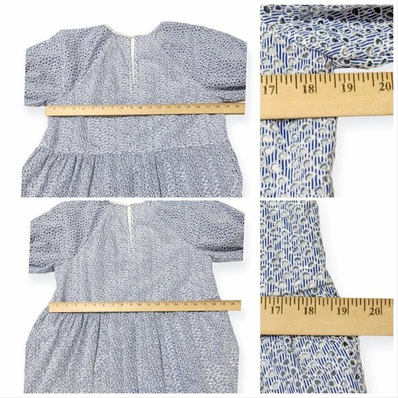 EVERLANE THE TIERED EYELET MIDI DRESS BLUE / WHITE SIZE S, New with tag - Picture 15 of 16
